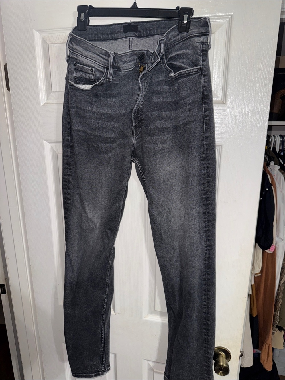 MOTHER High Rise Gray Washed Jeans